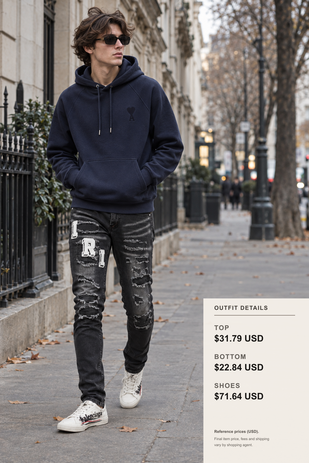 Ami Paris Knitwear Layering Guide outfit 1 full-body street style for fashionreps