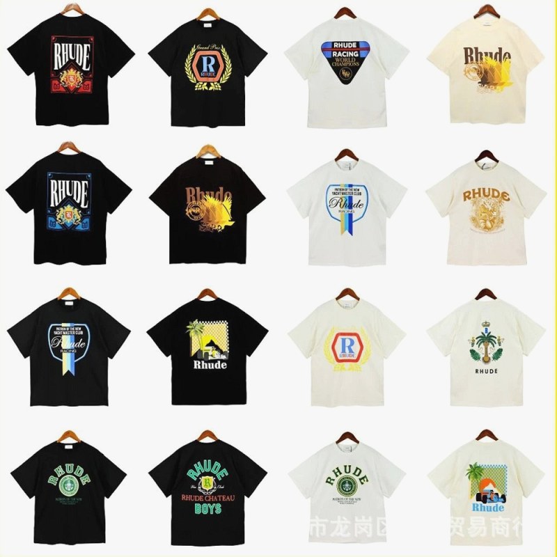 Rhude Trendy T-Shirts with Various Printed Designs Review: 240g Cotton, Boxy Fit